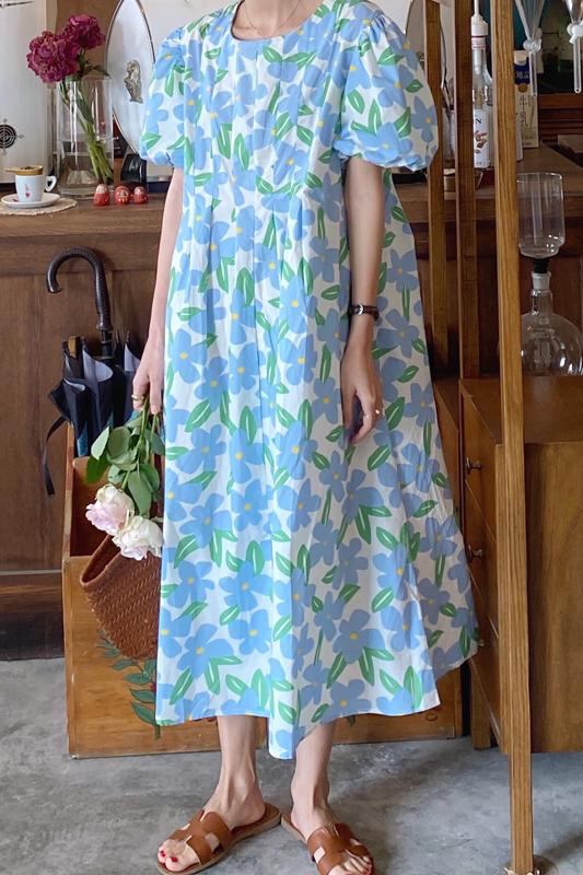 New in early summer! [timely rain] Hanfeng ins summer printed letter design flower dress 20558# WPL