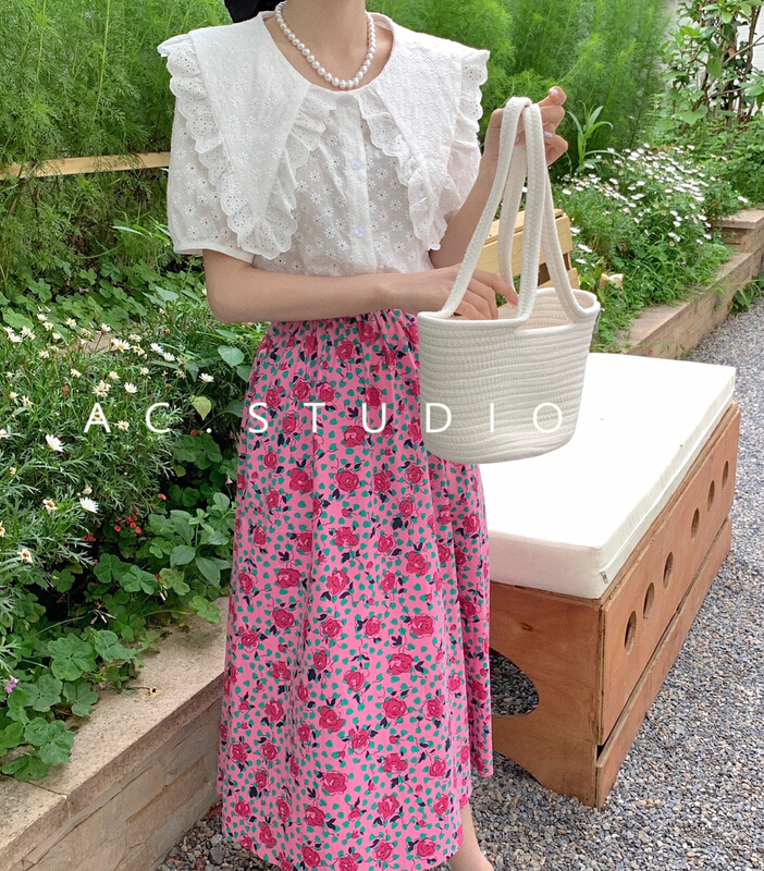 [A.C] Korean Style Embroidered Baby collar blouse (only selling blouses) 11528# LSL