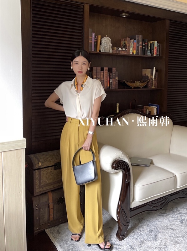 Eight color pop! [xiyuhan] Korean wide leg straight versatile trousers y1523# zxx
