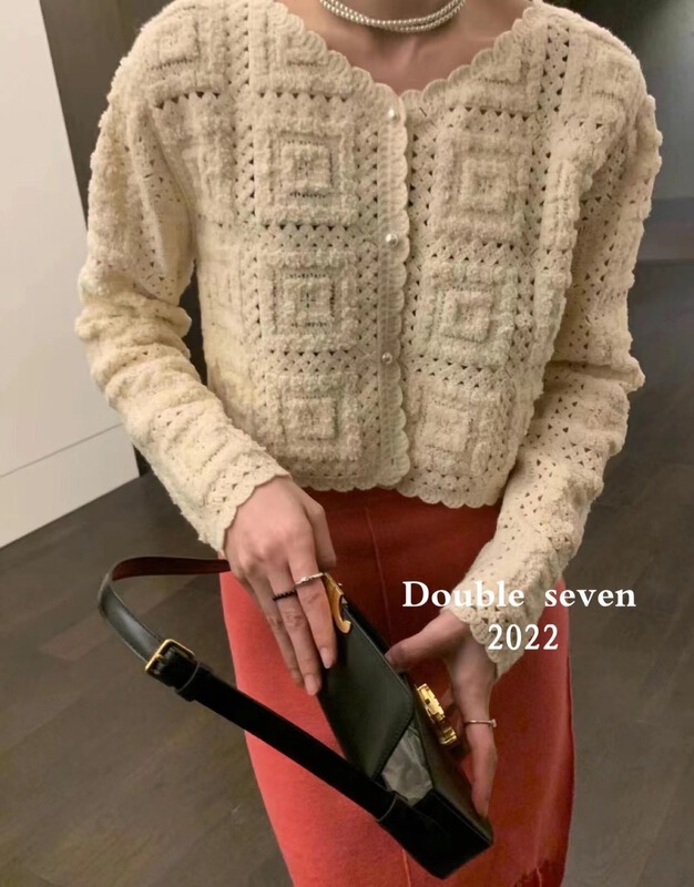 New year in early spring! [double seven] gentle temperament short knit cardigan ur001# zxx