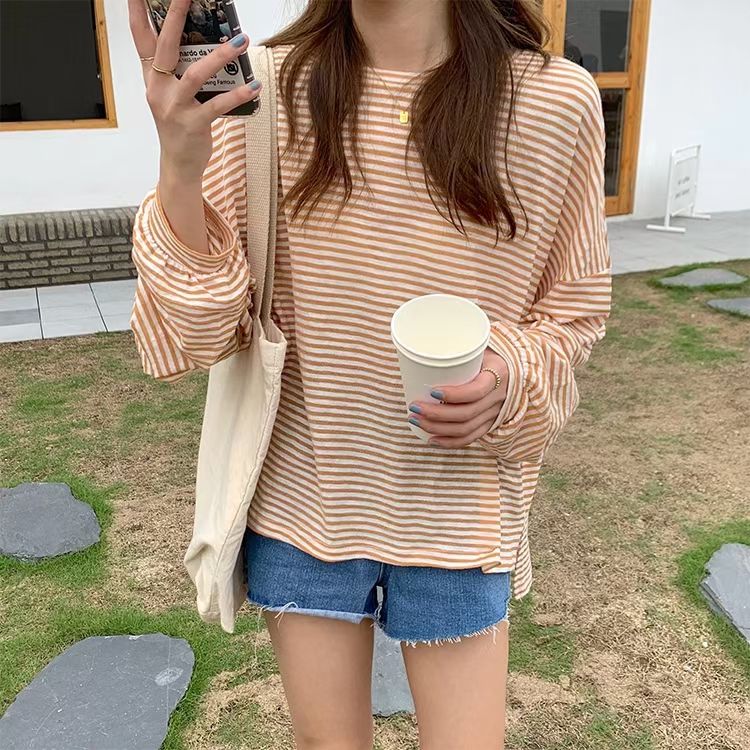 New year in early spring! 【8】 Korean striped Pullover long sleeve T-shirt 88960# XYY
