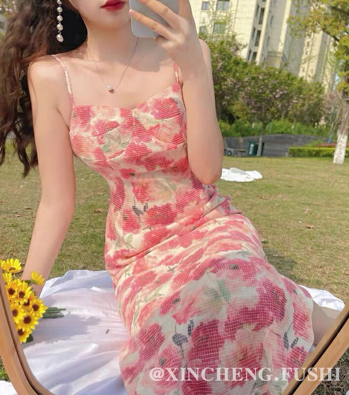 [Xinsheng] Royal sister light familiar French floral suspender dress 5214# PCZ