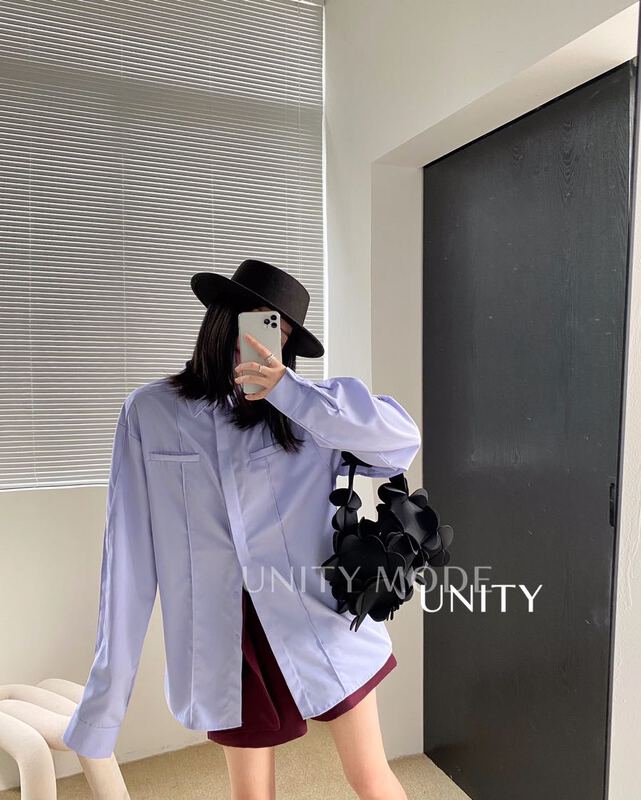 New year in early spring! [unit] Korean version solid color lazy style shirt (only shirts) ys1-8908# cqw