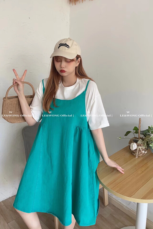 [le & Wong] Korean loose and versatile strap skirt 8837# WTT