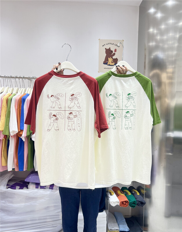 [rara] color blocking fashion loose short sleeve T-shirt 63025# LSL