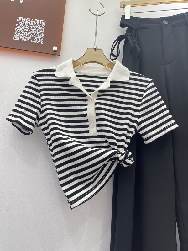 [show] striped commuter versatile Polo 88312# ozq