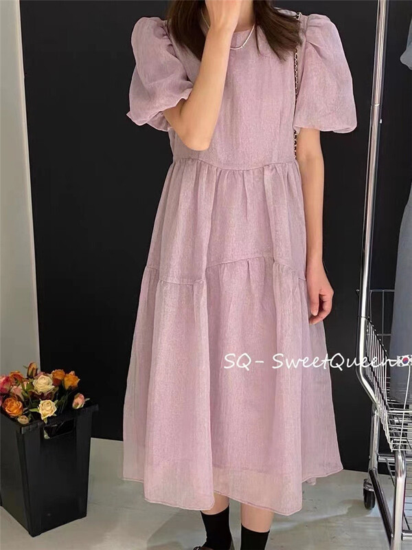 [sq] bubble sleeve sweet and gentle dress 3330# zxx