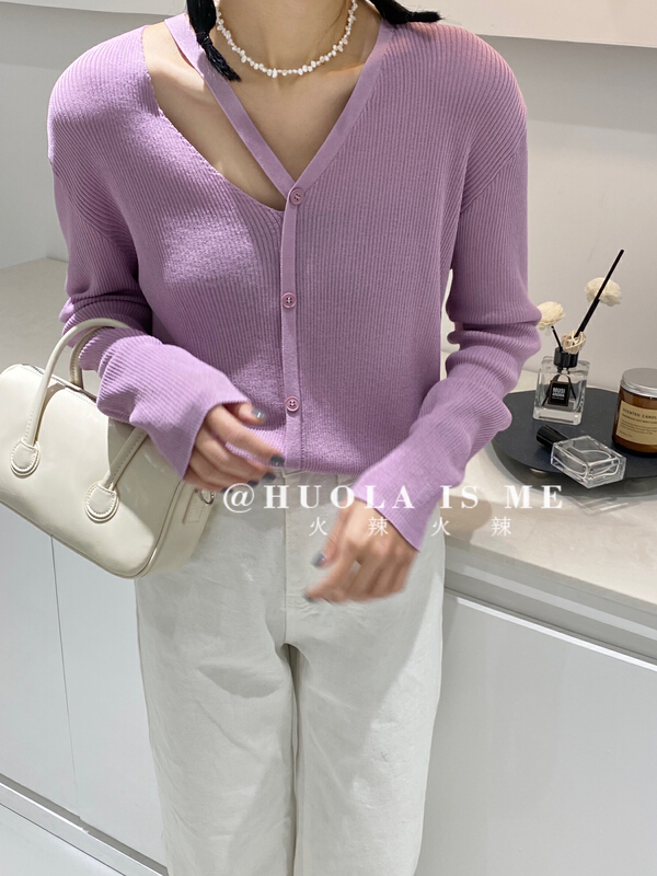 goods in stock! New year in early spring! [hot Huola is me] fashion Korean design sense bottomed long sleeve sweater 7538# cqw