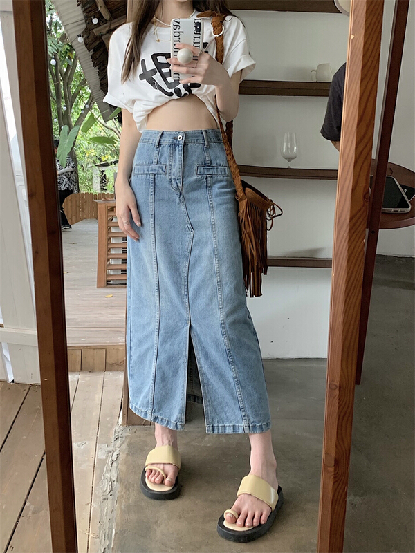 New in early summer! [ten. Ten] Korean medium length simple skirt 734966# WPL