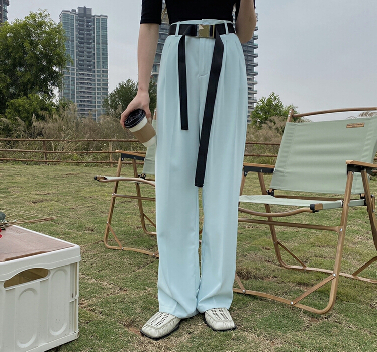 Cxdhh / new in early spring! [strict selection - planting grass and trees] Korean version of simple net color casual pants (with belt) ys1-xb1-h003# ZSY