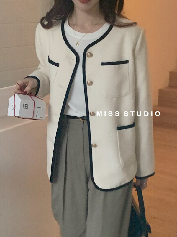 goods in stock! New year in early spring! [miss miss miss home] fashion small fragrance gold button short coat 6026# ZSY