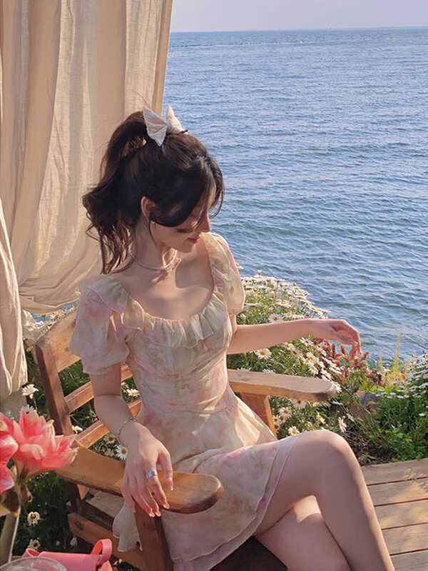 [L.L studio] floral design waist closing dress 7600# PCZ