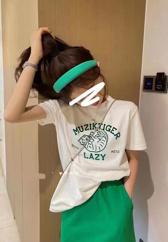 New in early summer! [Irene] casual letter cartoon printed short sleeve T-shirt 2207# WTT