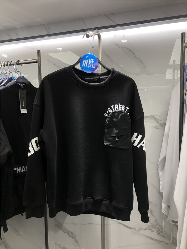 [Banna harbor] crew neck small letter print thickened sweater 5255# cqw