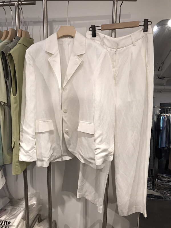 [Wuyi] Korean fashion temperament suit + straight tube slim casual pants suit w900291# XJ