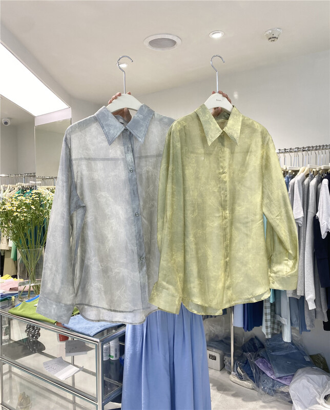 [emoni] Korean fashion personalized halo dyed shirt 10317# CLS