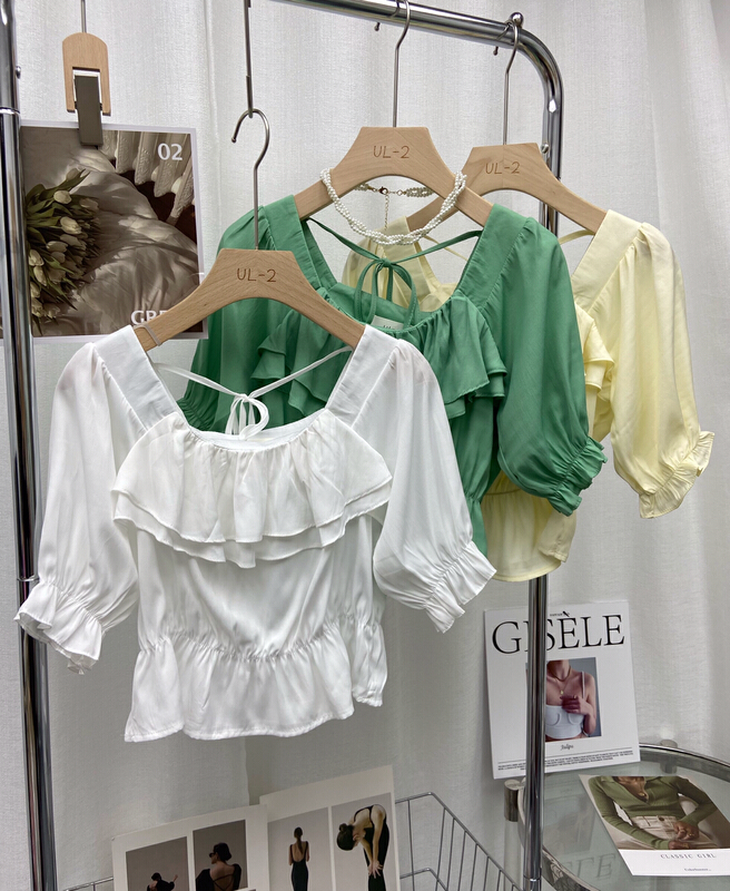 New in early summer! [ul-2] square neckband personalized shirt 6097# JJ