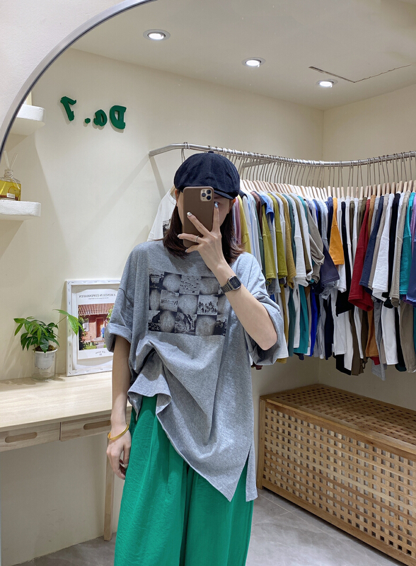 goods in stock! New in early summer! [da. 7] fashionable and versatile round neck printed short sleeve T-shirt (T-shirt only) 2568-1# LSL