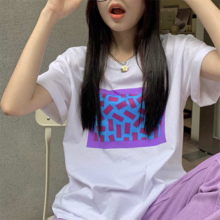 New in early summer! [timely rain] Korean style ins design sense fashion versatile round neck simple short sleeve T-shirt 65530# WPL