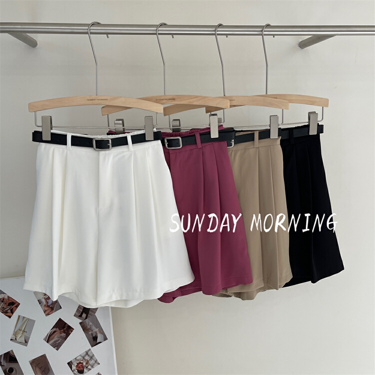 初夏上新!【SUNDAY MORNING】百搭純色舒適西褲(配腰帶)  6971#  ZSY