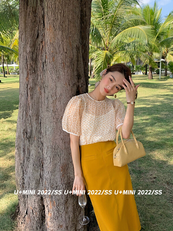 New year in early spring! [U + Mini] simple and versatile Vest + wave point gentle Chiffon suit d0522# jhy