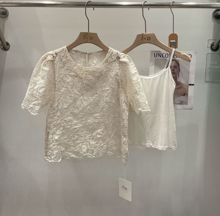 [I-D] lace Korean Fashion Classic Shirt (with suspender) ys8185# ll