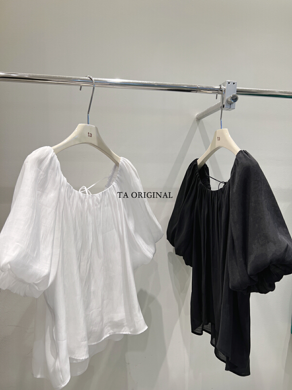 New in early summer! [TA] French Lantern Sleeve backless shirt 5372# ll
