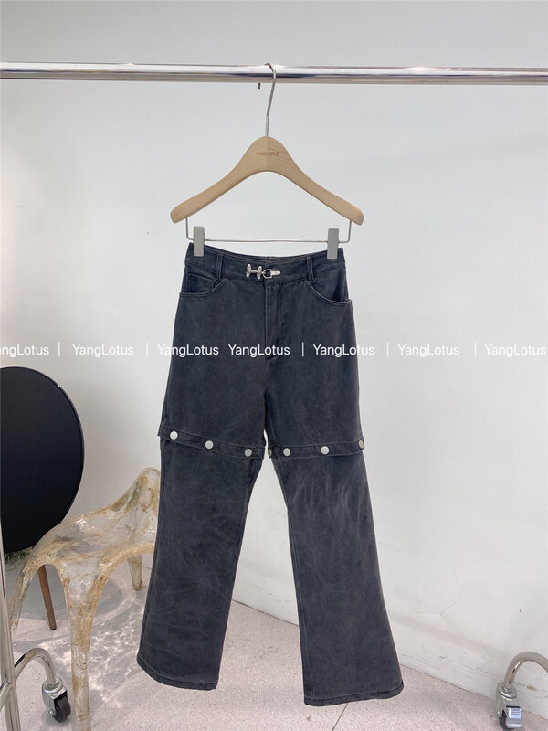 goods in stock! New in early summer! [Yang lotus] Korean design straight tube slim casual pants (with detachable trouser legs) s12240173# lwy