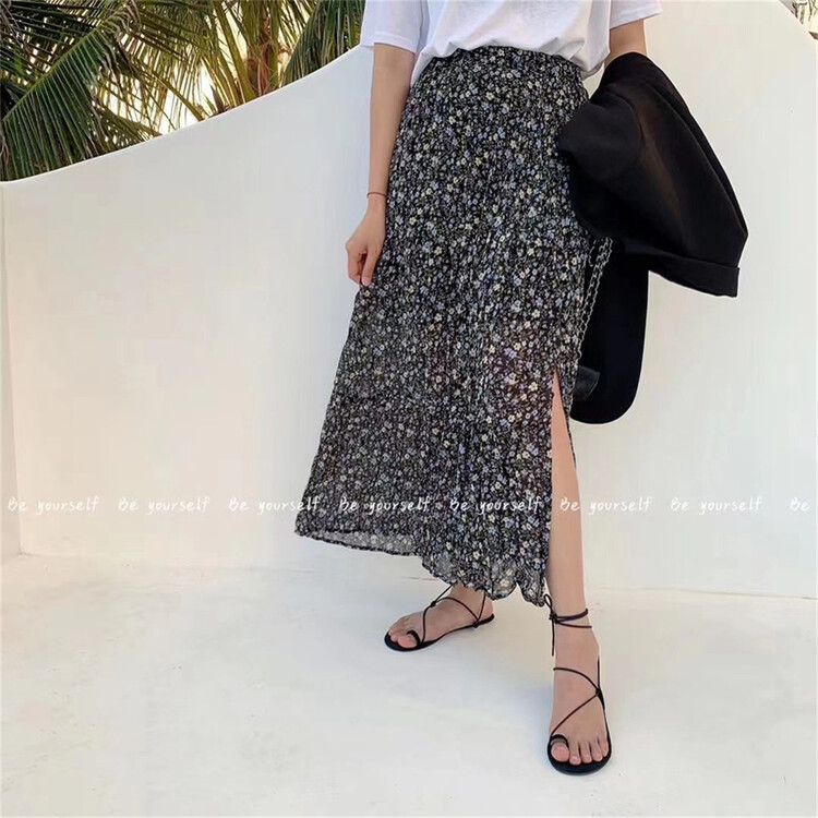 New year in early spring! [be your self] Korean floral medium length skirt q66029# LSL