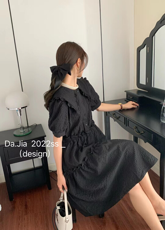 [Dajia] Korean slim waist dress 22262# CLS