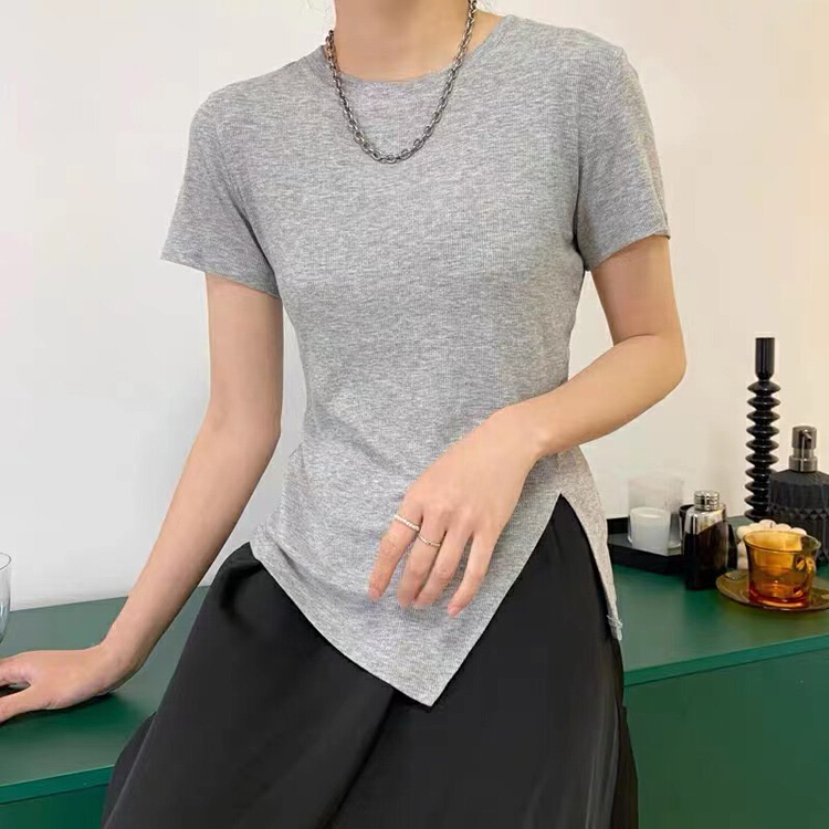 New in early summer! [Yuanxi] Korean version solid color versatile short sleeve T-shirt ys1-6077# LSL