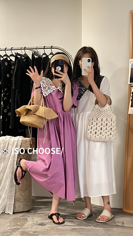 [ISO Korean] Korean sweet and lovely age reducing broken flowers loose and thin dress 3086# hjy