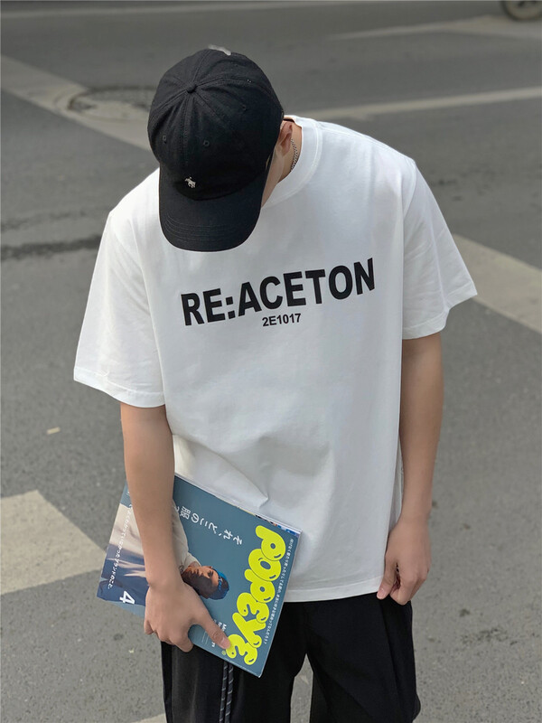 New year in early spring! [quick simple] round neck loose letter printed short sleeve T-shirt 22032# ZZL