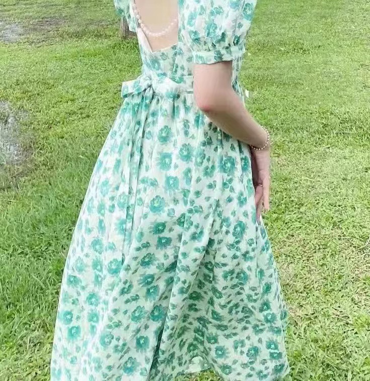 [twins] Korean sweet pastoral floral dress 8823# hjy