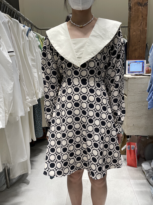New year in early spring! [dream fly] Korean Vintage stitched dress 61025# XJ