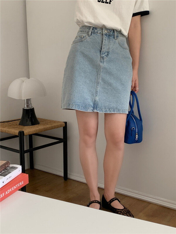 [feeding] Korean slim and versatile denim skirt 5526# cqw