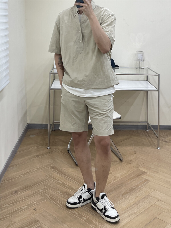 Comfortable and versatile drawcord elastic waist casual shorts k056# ZZL