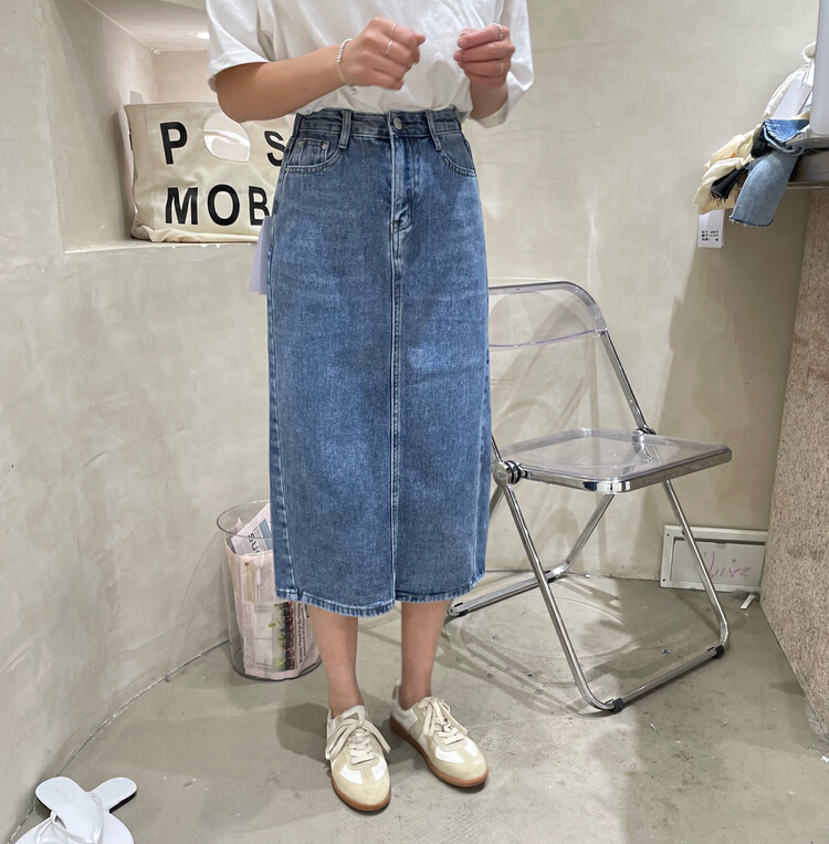 New year in early spring! [hey & Momo] simple solid color medium length skirt 68057# ll
