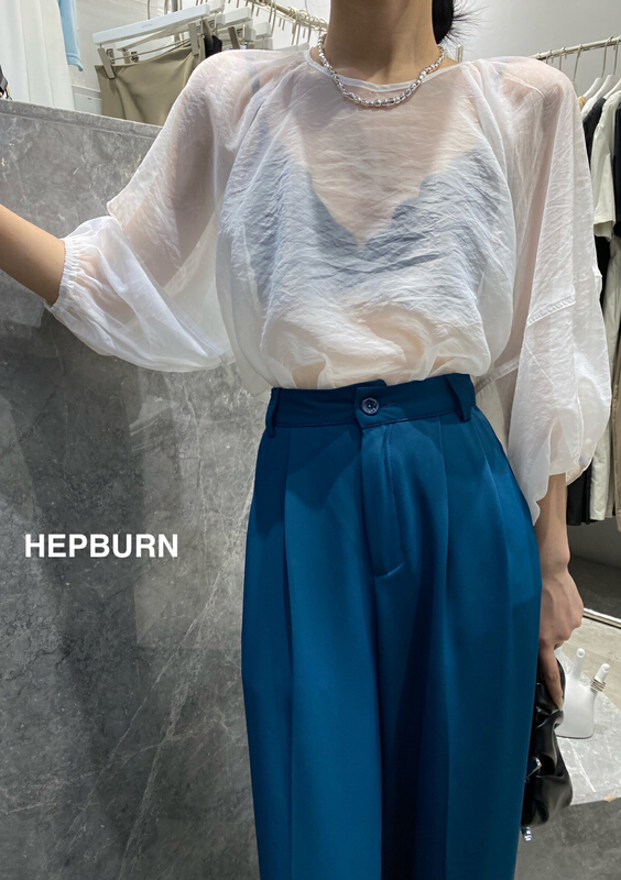 [Hepburn Hepburn] comfortable Korean sunscreen shirt 3707# L