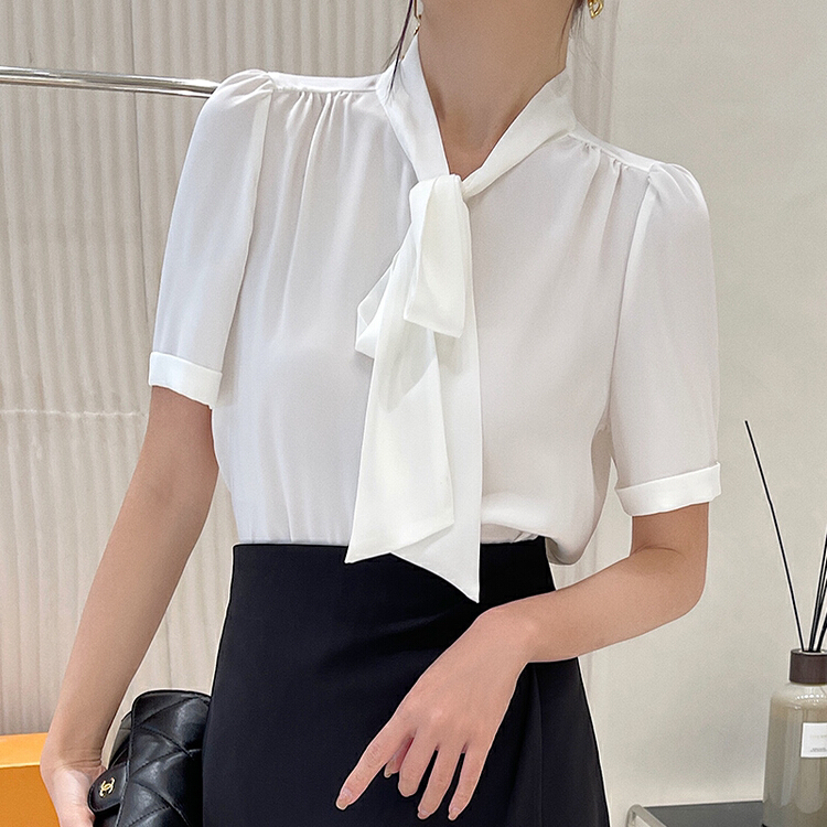 New in early summer! [Hanna including that] bow tie fashion versatile shirt 8186# XJ