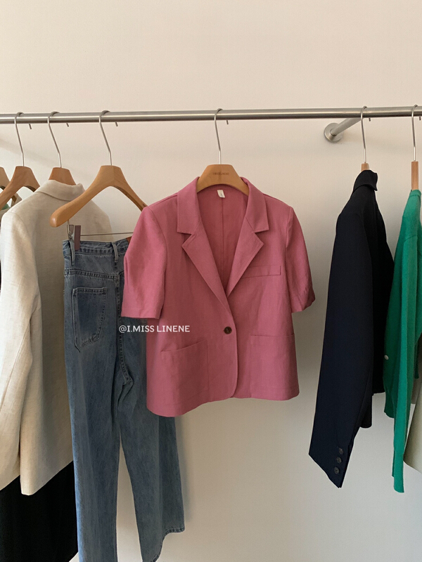 goods in stock! [Imiss] Korean foam sleeve cotton linen short coat cx3299# LSW