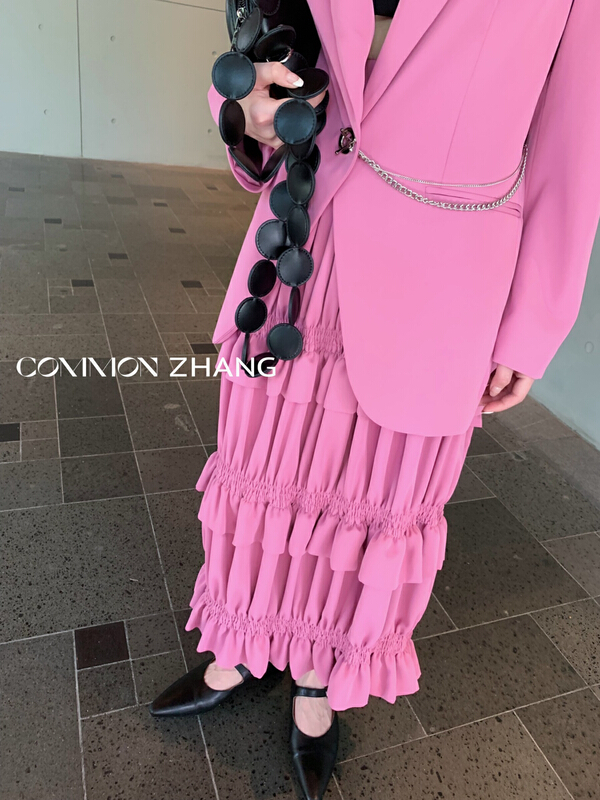 Original price 122.95! New year in early spring! [CZ Zhang] pleated lace temperament skirt (only selling skirt) 62119# jhy