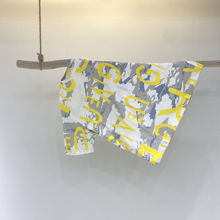 [Bugu village] Korean design camouflage letter short sleeve T-shirt 1008-6# CSX
