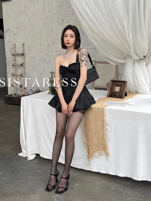 [Sistar] French high-grade sense strapless and puffy one-piece pants 9198# JJ