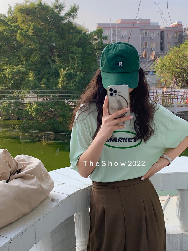 Original price 43.99! New in early summer! [the show] Korean loose casual comfortable letter short sleeve T-shirt 20160# CLS