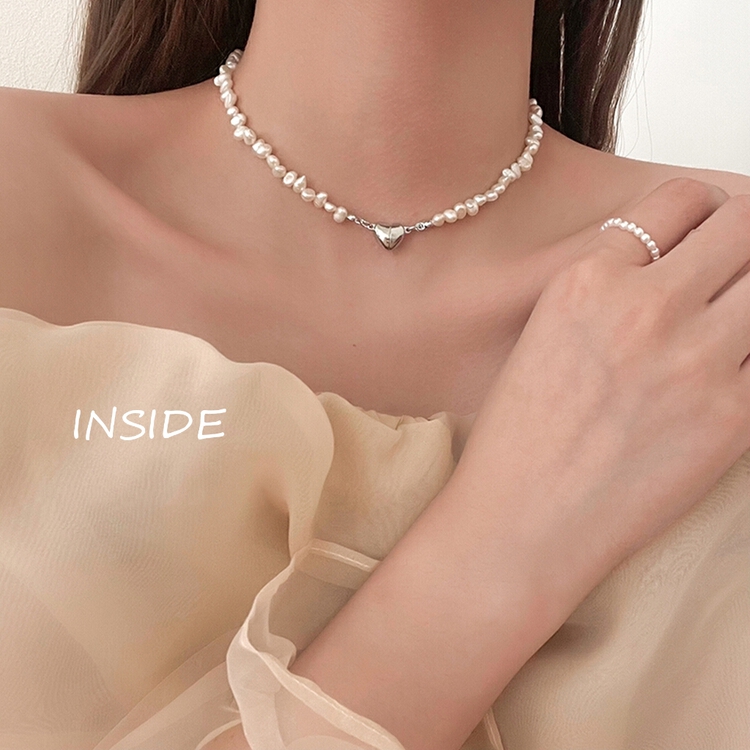 [inside] love design sense clavicle short necklace x1865# zxl