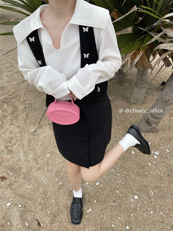 [DT class] pleated fashion niche shirt 4714# XYJ