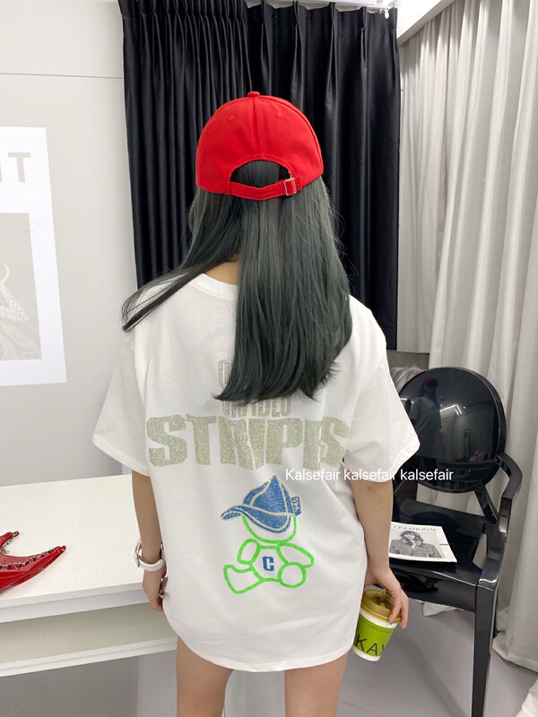 Original price 73.32! New year in early spring! [kashefei] hat bear cover head versatile short sleeve T-shirt 71-16# ozq