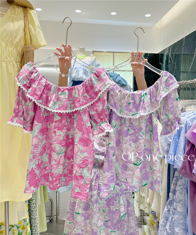[OP one piece] Korean lady floral blouse 60091# hjy