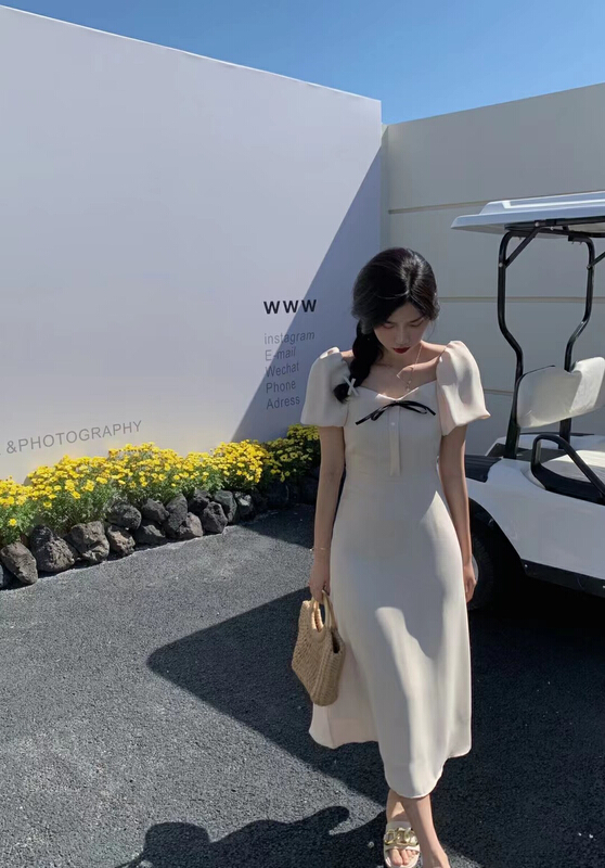 [forever23] Korean French cream dress q2035# hjy
